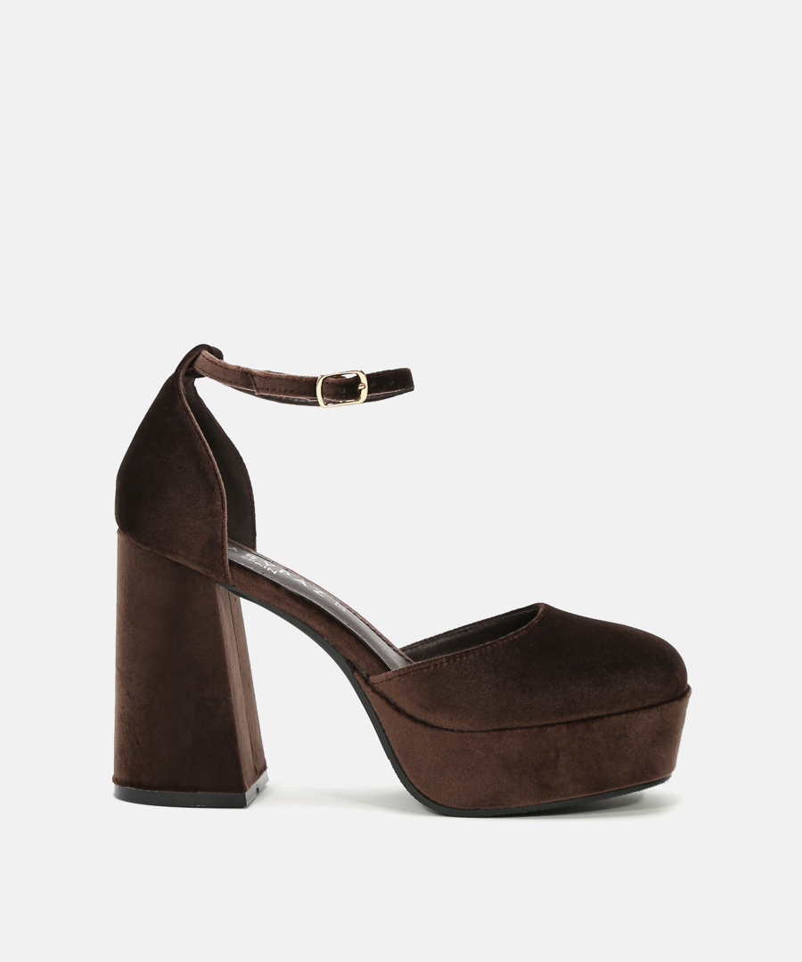 Sapatos plataforma veludo pulseira image number null